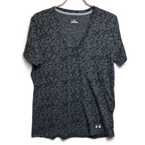 Under Armor Heat Gear Black t shirt V neck size Lg